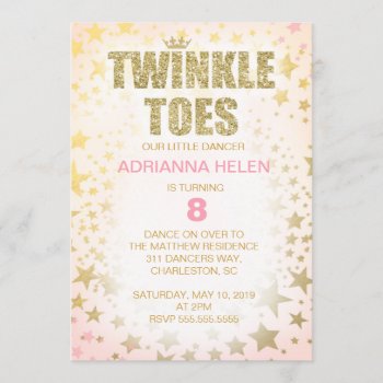 Gc Glitter Twinkle Toes Dancer Invitation by TheGreekCookie at Zazzle