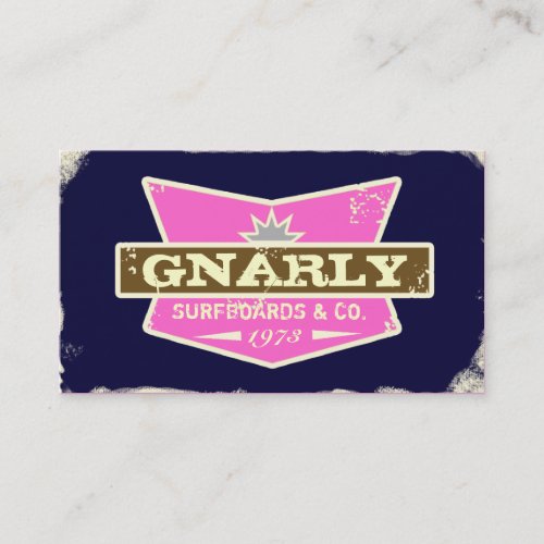 GC | Gnarly by Nature Navy | Pink Business Card Templates