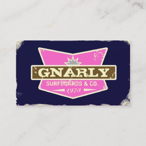 Customizable GC | Gnarly by Nature Navy | Pink Business Card Templates