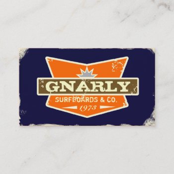 Gc | Gnarly Navy | Orange Business Card by TheGreekCookie at Zazzle