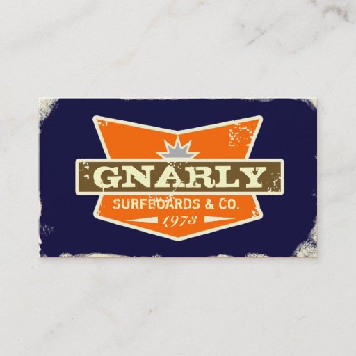 Customizable GC | Gnarly Navy | Orange Business Cards