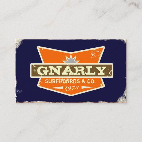 GC | Gnarly Navy | Orange Business Card Template
