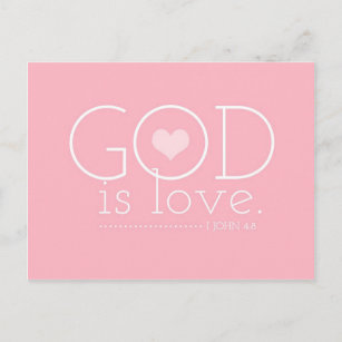 GC God is Love Valentine Holiday Postcard