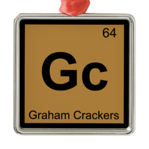 Gc - Graham Crackers Chemistry Periodic Table Metal Ornament