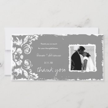 Gc | Gray Vintage Damask Thank You by TheGreekCookie at Zazzle