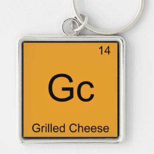 Gc - Grilled Cheese Funny Chemistry Element Symbol Keychain