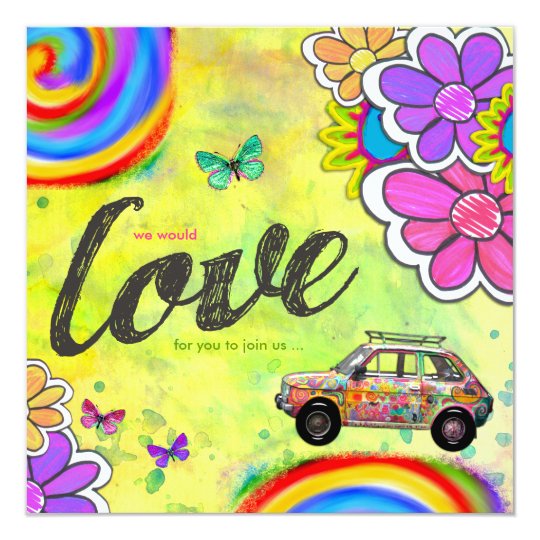 GC Hippy Tie Dye Invite | Zazzle.com