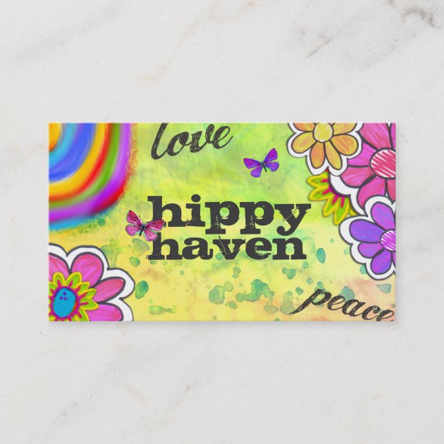 GC | Hippy Tie Dye Yellow Business Card (Front)