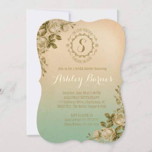 GC In Love Forever Forever in Love Rose Teal Ombre Invitation