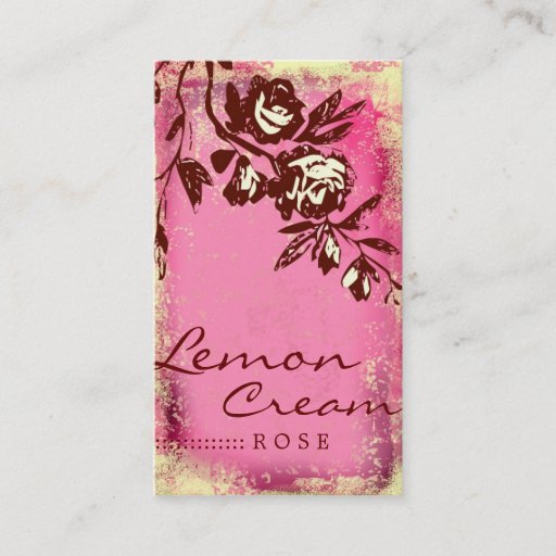 Customizable GC | Lemon Cream Rose Business Card
