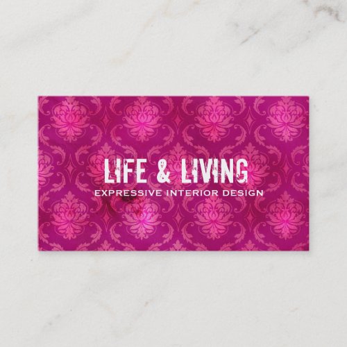 GC | Life &amp; Living Damask Hot Pink Business Cards