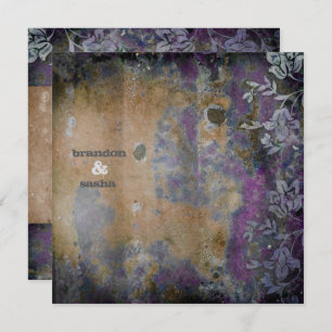 GC Lusciously Rustic DarkPurple Flower Metallic Invitation