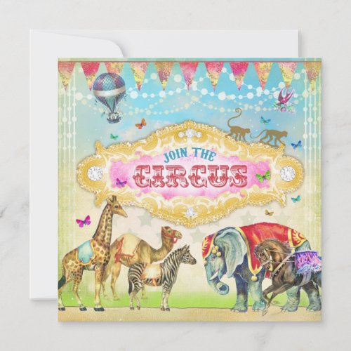 GC Magical Join the Circus Vintage Girl Invite