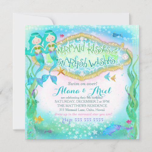 GC Magical Twins Mermaid Invitation