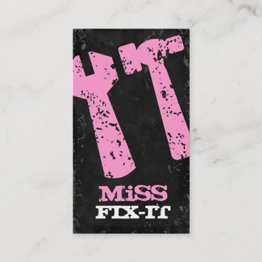 Customizable GC Miss Fix It Pink Concrete Business Card
