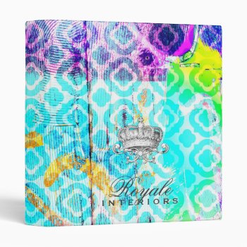 Gc Modern Colorful Clover Crown Binder by TheGreekCookie at Zazzle