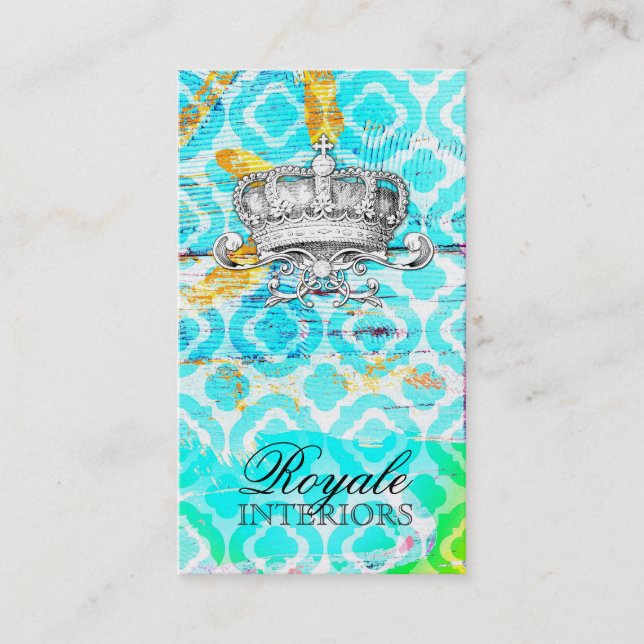 GC Modern Colorful Clover Crown Business Card (Front)