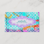 Gc Modern Colorful Clover Violet Name Plate Business Card at Zazzle