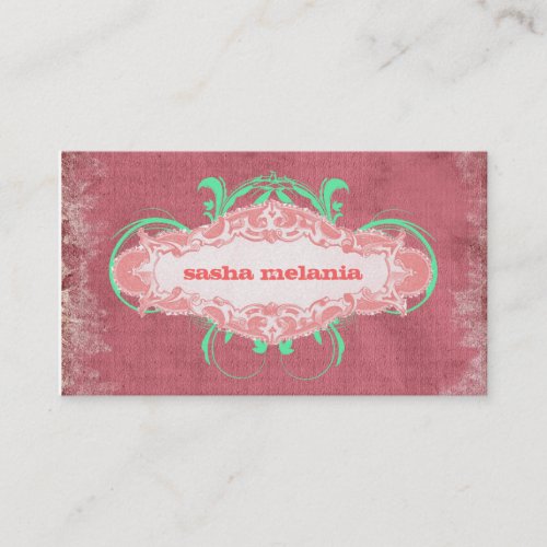 GC | Modishly Melon  "Aged" | Pearl Paper Business Card Template