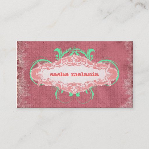 Customizable GC | Modishly Melon  "Aged" | Pearl Paper Business Card Template