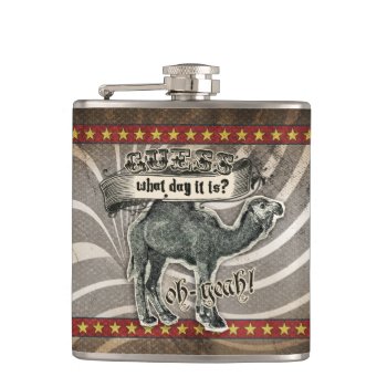 Gc Monogram Vintage Guess What Day It Is Hump Day Hip Flask by TheGreekCookie at Zazzle
