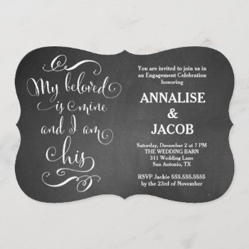 Gc My Beloved Is Mine And I Am His Chalkboard Invitation by TheGreekCookie at Zazzle