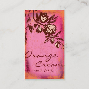 GC   Orange Cream Rose Business Card