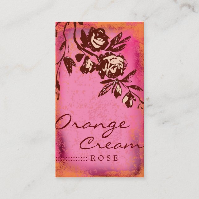 GC | Orange Cream Rose Business Card (Front)