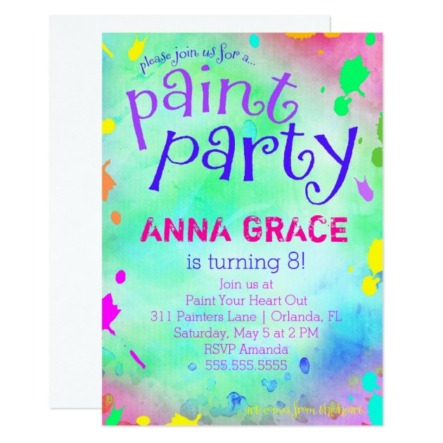 GC Paint Party Birthday Invitation