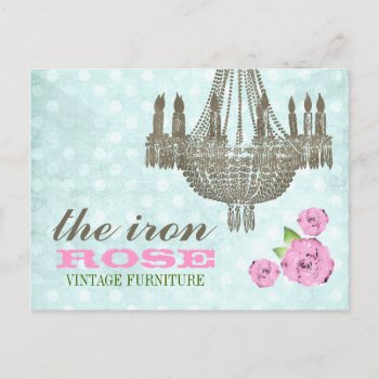 Gc Pastel Pink & Mint Green Vintage Rose Dots Postcard by TheGreekCookie at Zazzle