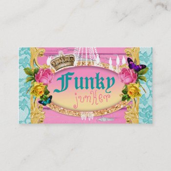Gc Pink Funky Junker Consignment Decor Business Card by TheGreekCookie at Zazzle