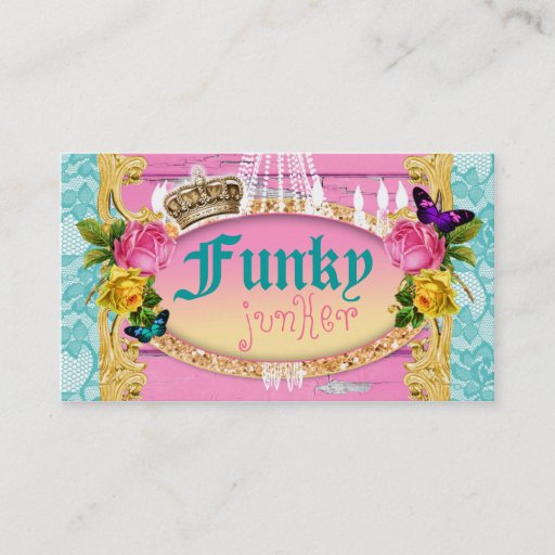 Customizable GC Pink Funky Junker Consignment Decor Business Card
