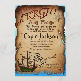 GC Pirate Birthday Party Invitation