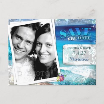 Gc | Save The Date-vintage Beach Announcement Postcard by TheGreekCookie at Zazzle