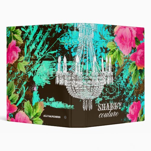 GC Shabby Aqua Garden Chandelier Binder