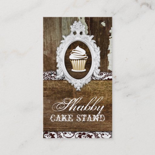 Customizable GC Shabby Cake Stand Baroque Frame Business Cards