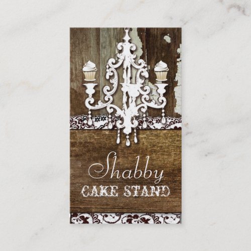GC Shabby Cake Stand Chandelier Business Card Templates