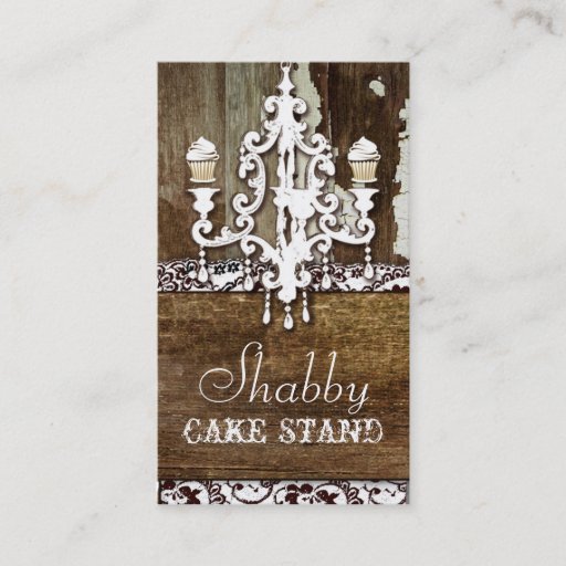 Customizable GC Shabby Cake Stand Chandelier Business Card Templates