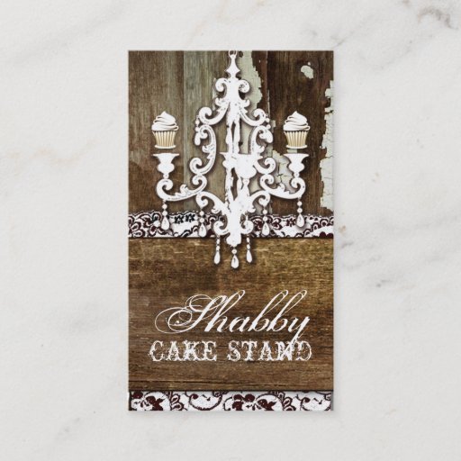 Customizable GC Shabby Cake Stand Chandelier Business Card Templates