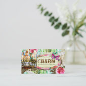 GC | Shabby Vintage Charm Chipped Paint Business Card (Standing Front)