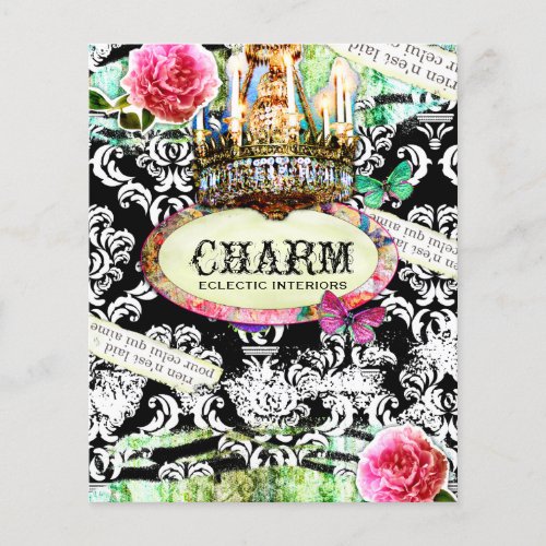 GC SHABBY Vintage Charm Flyer Black Damask