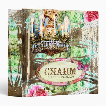 Gc | Shabby Vintage Charm - Large Chipped Paint Binder by TheGreekCookie at Zazzle