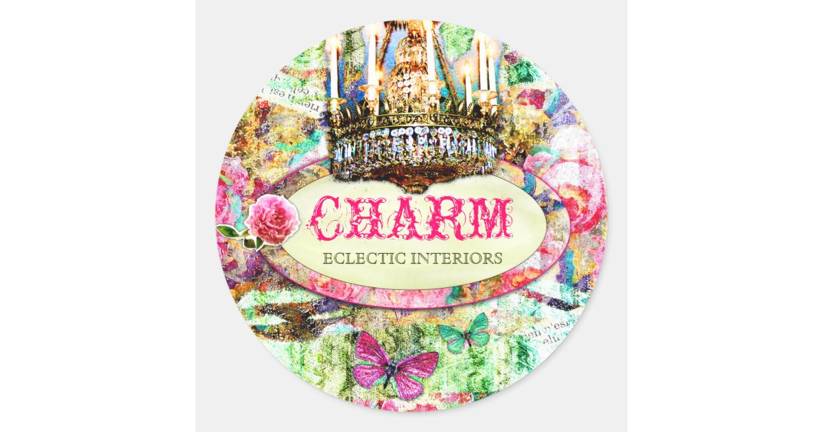 GC Shabby Vintage Charm Stickers | Zazzle