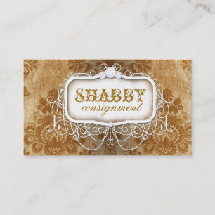 GC Shabby Vintage Gold Damask Business Card