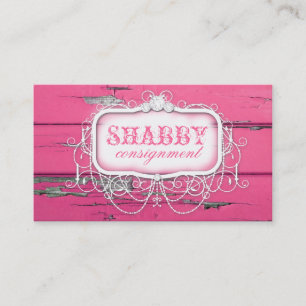 GC Shabby Vintage Pink Wood Business Card