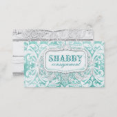 GC Shabby Vintage Turquoise Wood Business Card (Front/Back)