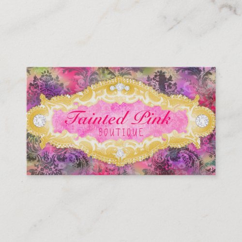 GC Tainted Lime Vibrant Damask Business Cards