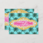 GC Tainted Pink & Aqua Tuft Business Card (Front/Back)