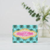 GC Tainted Pink & Aqua Tuft Business Card (Standing Front)