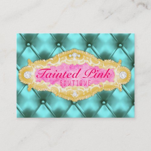 GC Tainted Pink &amp; Aqua Tuft Business Card Template